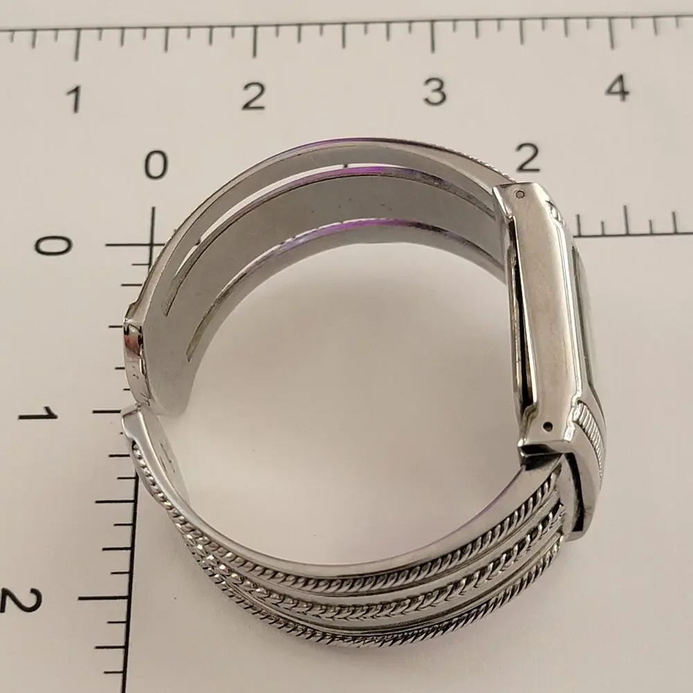 Womens Watch White Dial 33mm Silver Case Silver Bangle Bracelet Quartz Analog